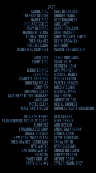 cast - closing credits