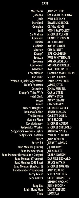 cast - closing credits